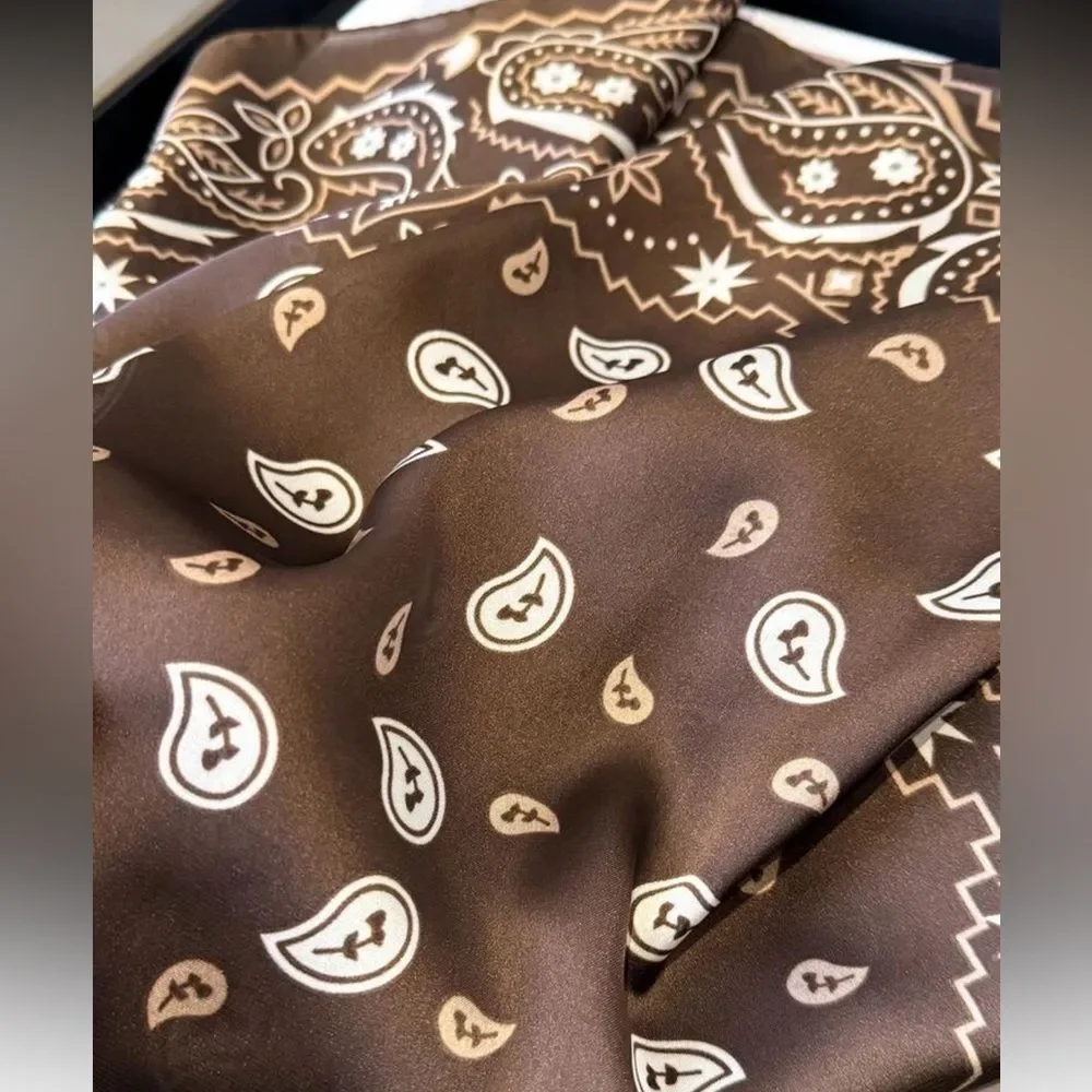 Brown Paisley Bandana Scarf N1408